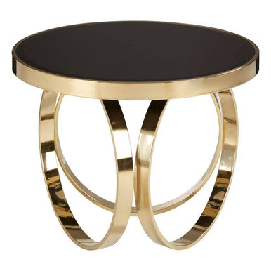 Black Mirrored Top Round Coffee Table, Ragusa