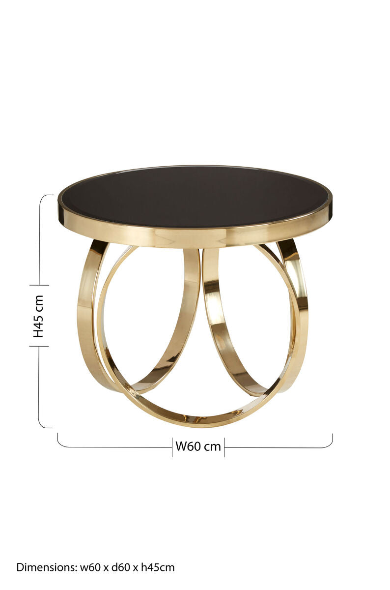 Black Mirrored Top Round Coffee Table | Ragusa