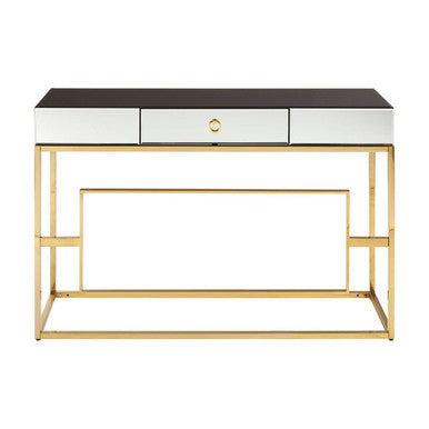Black Glass Top One Drawer Console Table | Rimini