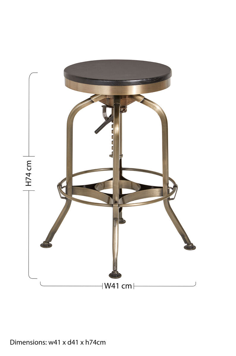 Gator Ash Wood Seat Metallic Stool