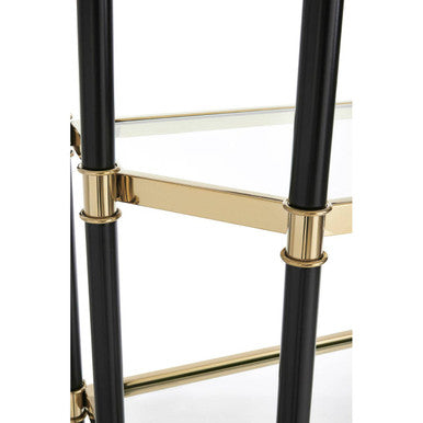 5 Shelf Unit In Champagne Finish and Black Frame | Allessi