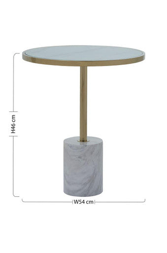 Oria White Marble End Table