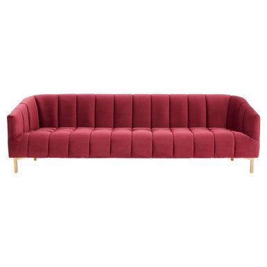 3 Seater Wine Velvet Sofa | Bella