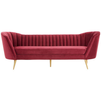 3 Seater Wine Velvet Sofa, Binky