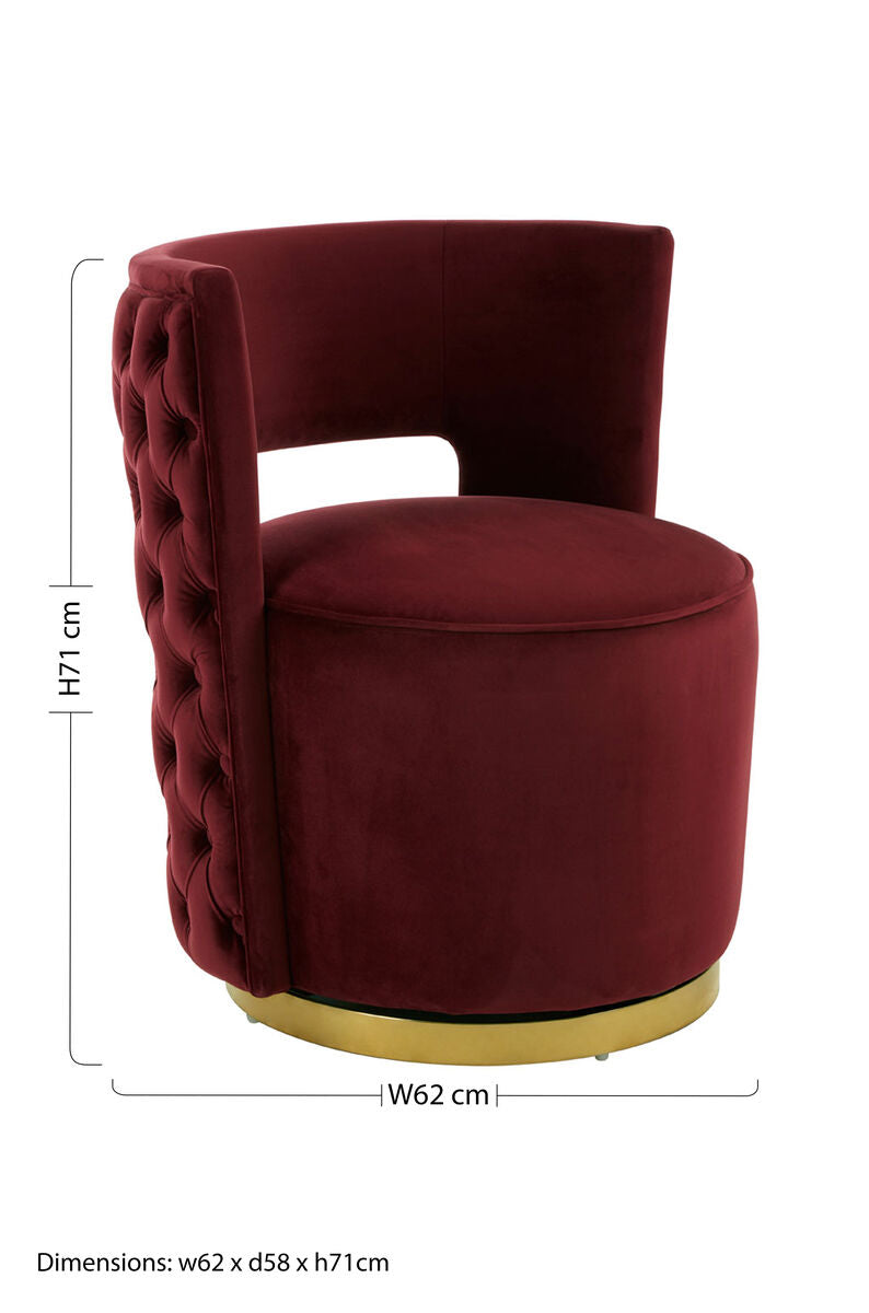 Bola Wine Velvet Chair