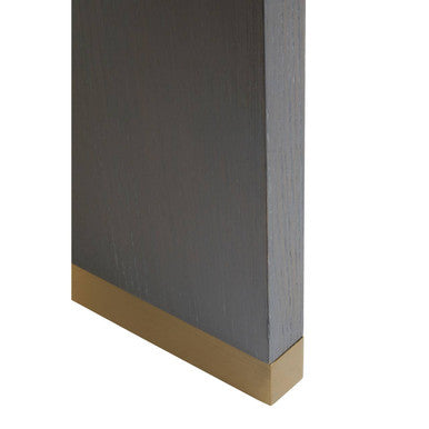 Grey and Gold Metallic Base Shagreen Effect 1-Drawer Side Table with Knob Handle | Deskey