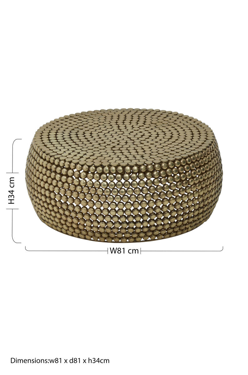 Templar Gold Finish Beaded Coffee Table