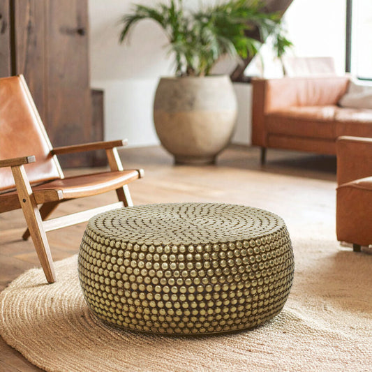 Templar Gold Finish Beaded Coffee Table