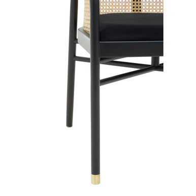 Rattan Chair with Black Seat | Corso