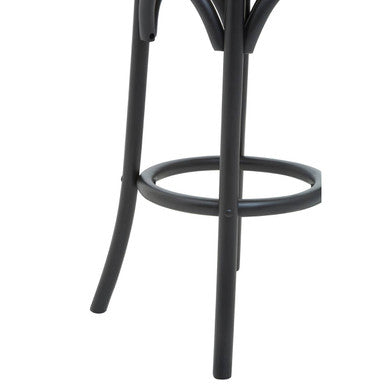 Corso Black and Natural Rattan Stool