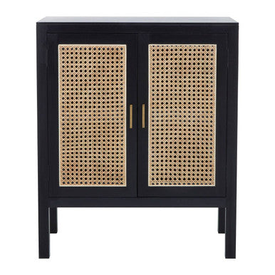 Black Sideboard with Two Rattan Doors | Corso