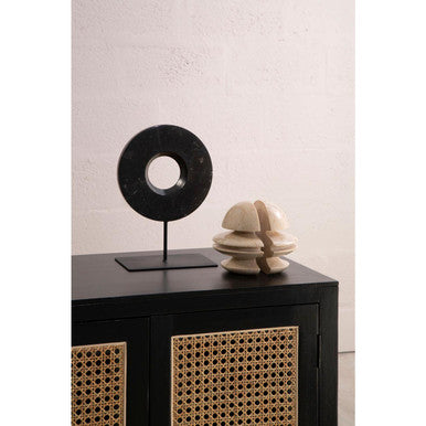 Black Sideboard with Two Rattan Doors | Corso