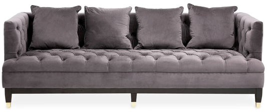 3 Seater Viola Pirate Grey Fabric Sofa, Sefira