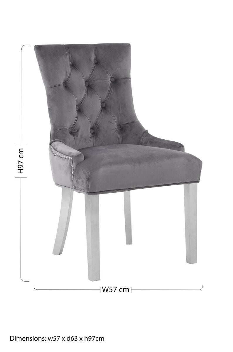 Grey Velvet Dining Chair | Richmond