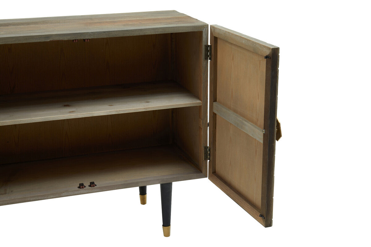 Recycled Elm Wood 4 Door Sideboard | Malay