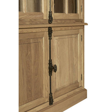 Oak Wood Tall Cabinet in Washed Grey Finish | Lyon