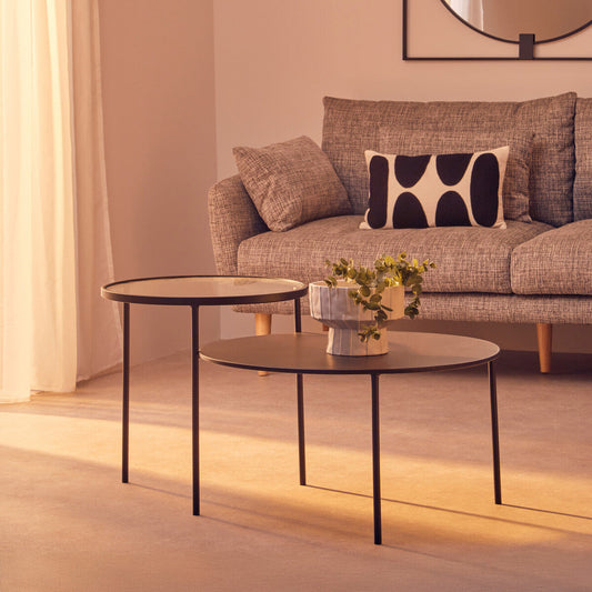 Trento Coffee Table With Glass And Metal Tops