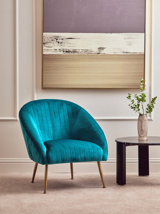 Tania Blue Velvet Occasional Chair