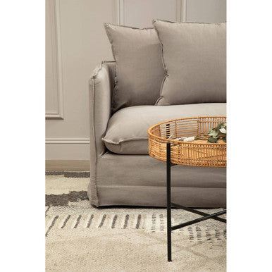 Antibes Grey Linen 3 Seater Sofa
