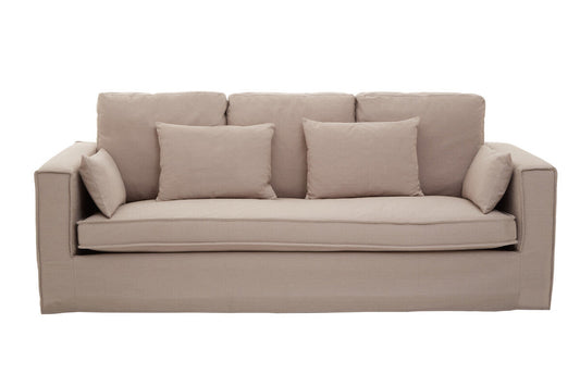 3 Seater Grey Fabric Sofa, Menton