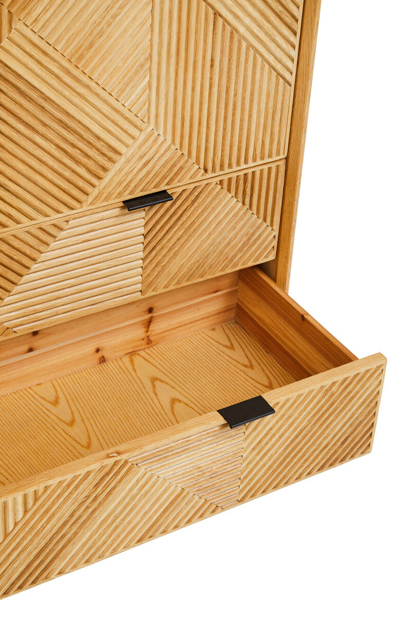 Natural Finish Cabinet with Drawers | Jakara