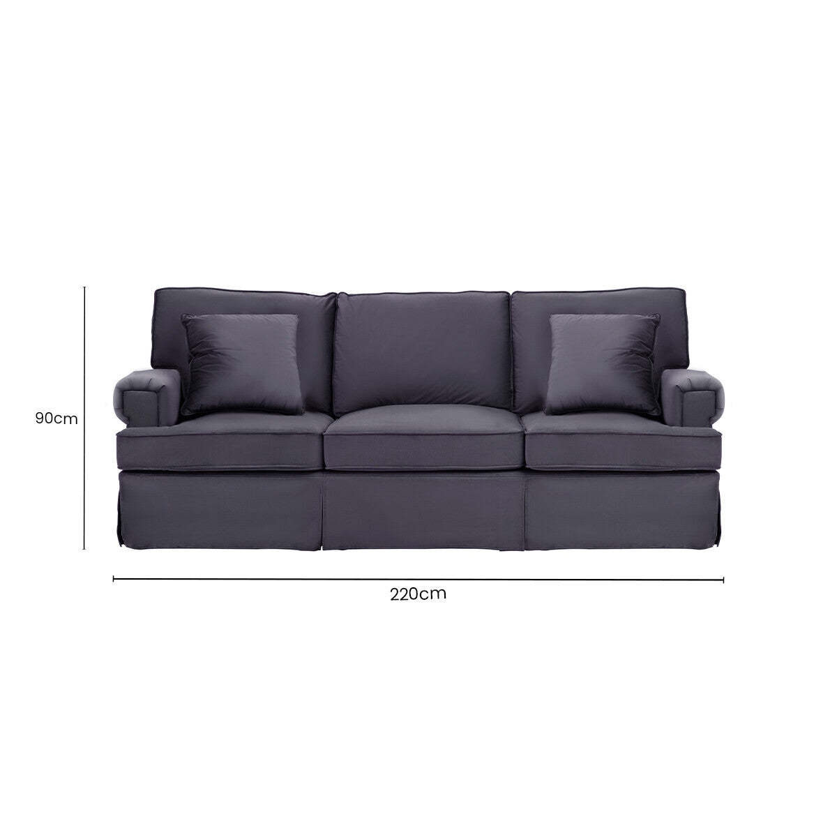 3 Seater Black Velvet Sofa | Ralph