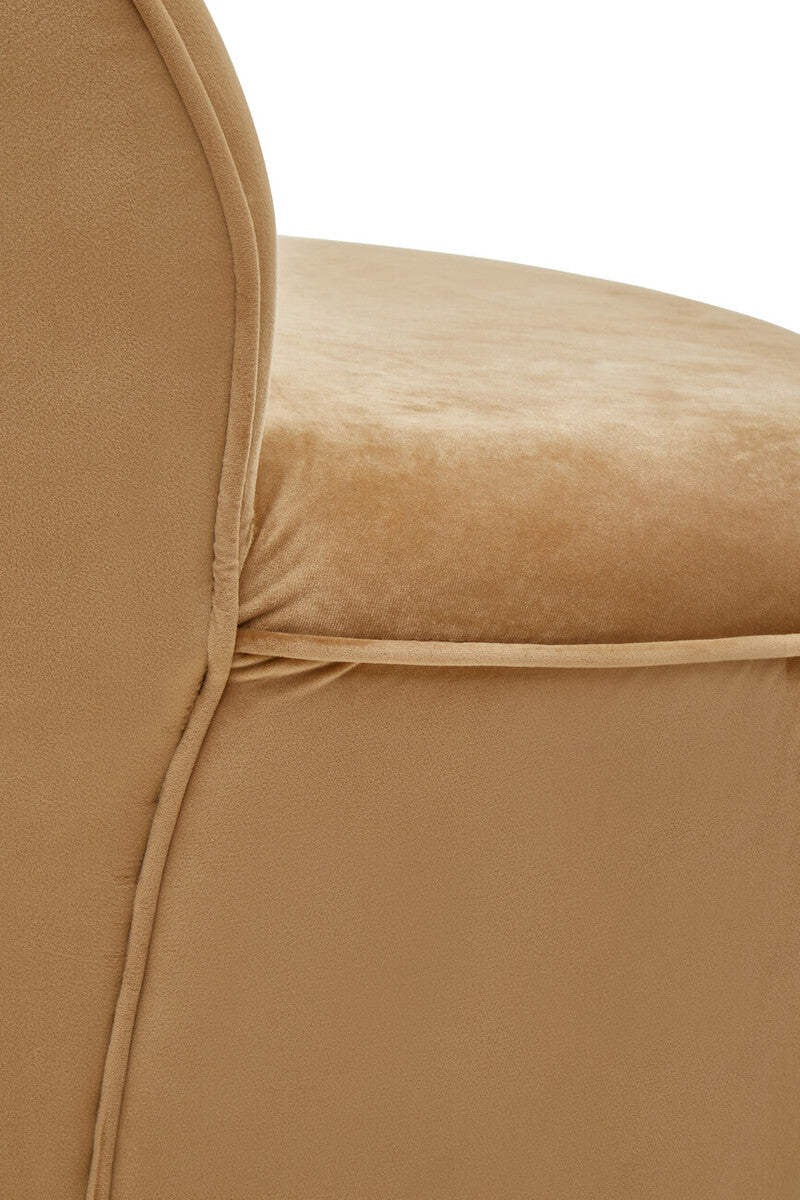 Kids Gold Beige Velvet Chair with Gold Base | Tamra