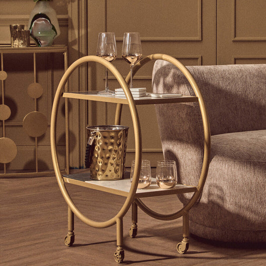 Vizzini Brass Finished 2 Tier Unit