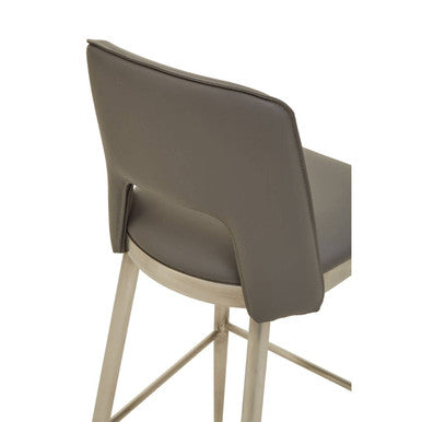 Grey Leather Effect Bar Chair | Gilden