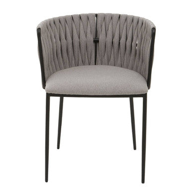 Grey Dining Chair with Woven Back | Gilden