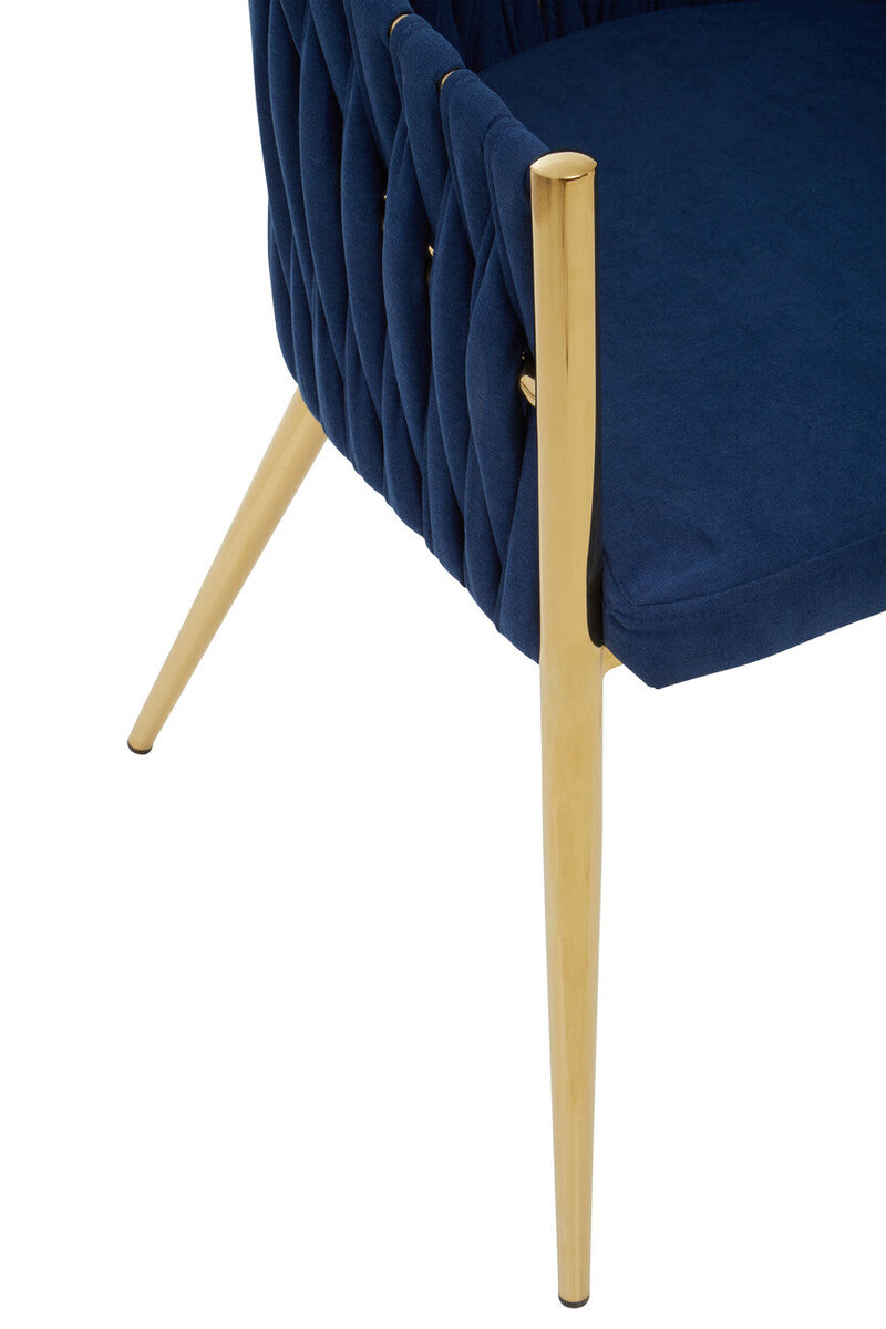 Blue Dining Chair with Woven Back | Gilden