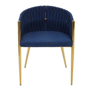 Blue Dining Chair with Woven Back | Gilden