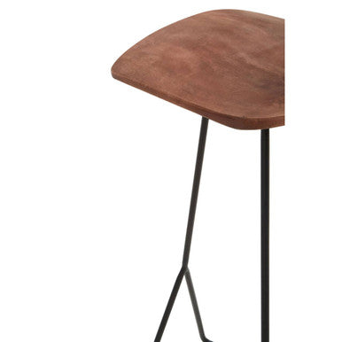 Acacia Wood with Black Frame Bar Stool | Nandri
