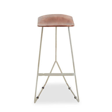 Acacia Wood with Antique Silver Frame Bar Stool | Nandri