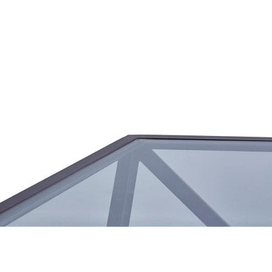 Black Hexagon Metal Frame Coffee Table with Glass Top | Cibo