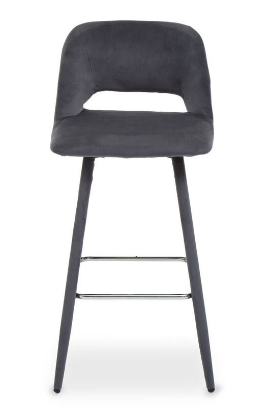 Grey Velvet Bar Chair | Warren