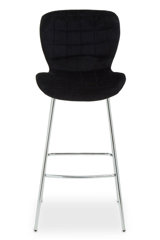 Warton Black Velvet Bar Chair