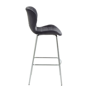 Warton Grey Velvet Bar Chair
