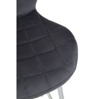 Grey Velvet Bar Chair | Warton