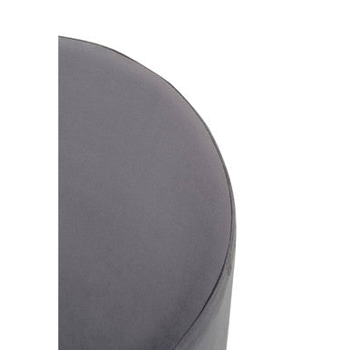 Hagen Grey and Gold Round Stool with Stainless Steel Base