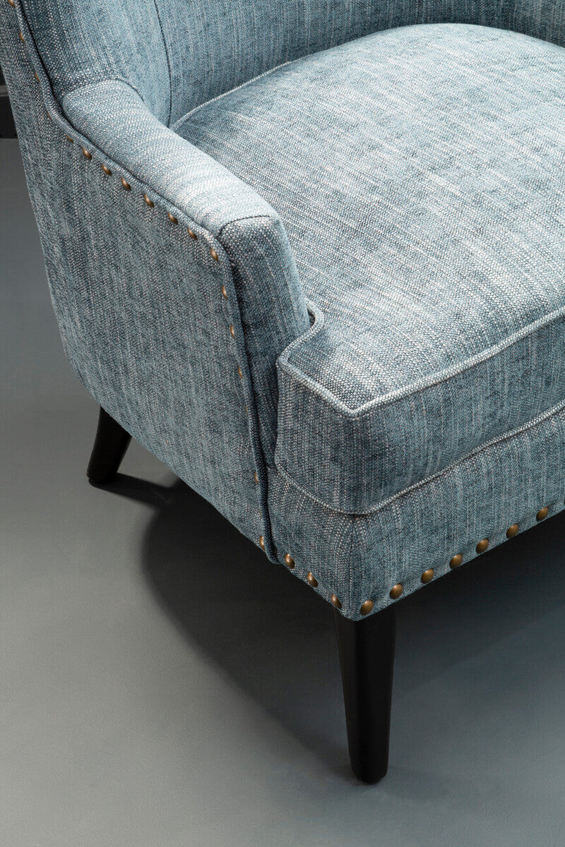 Welham Blue Wingback Lounge Chair