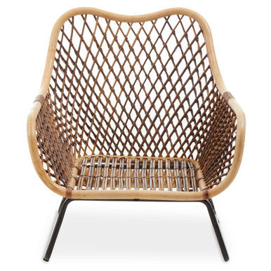 Manado Black Iron Chair with Open Weave Design