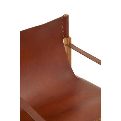 Kendari Light Brown Leather Chair with Stud Detail