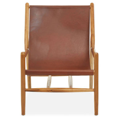Kendari Dark Brown Leather Chair with Stud Detail