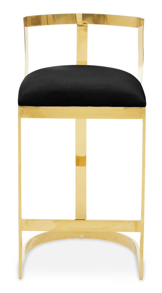 Azalea Black Velvet Bar Stool