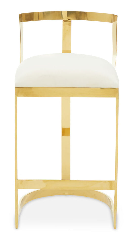 Azalea Ivory Velvet Bar Stool