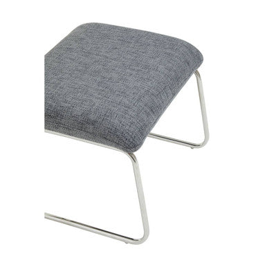 Azalea Grey Fabric Lounge Chair and Footstool with Stainless Steel Frame