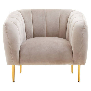 Yasmeen Mink Velvet Channel Detail Armchair