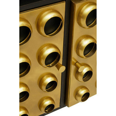 Arti Two Door Sideboard | Solid Mango wood & Iron | Brown & Gold