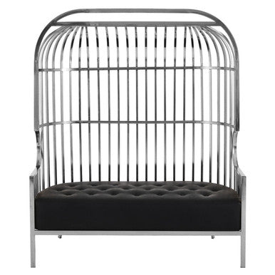 2 Seater Dome Cage Silver Sofa | Eliza